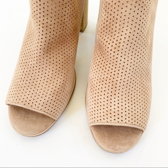 Cole Haan Shiloh Open Toe Perforated Suede Bootie - Picture 6 of 14